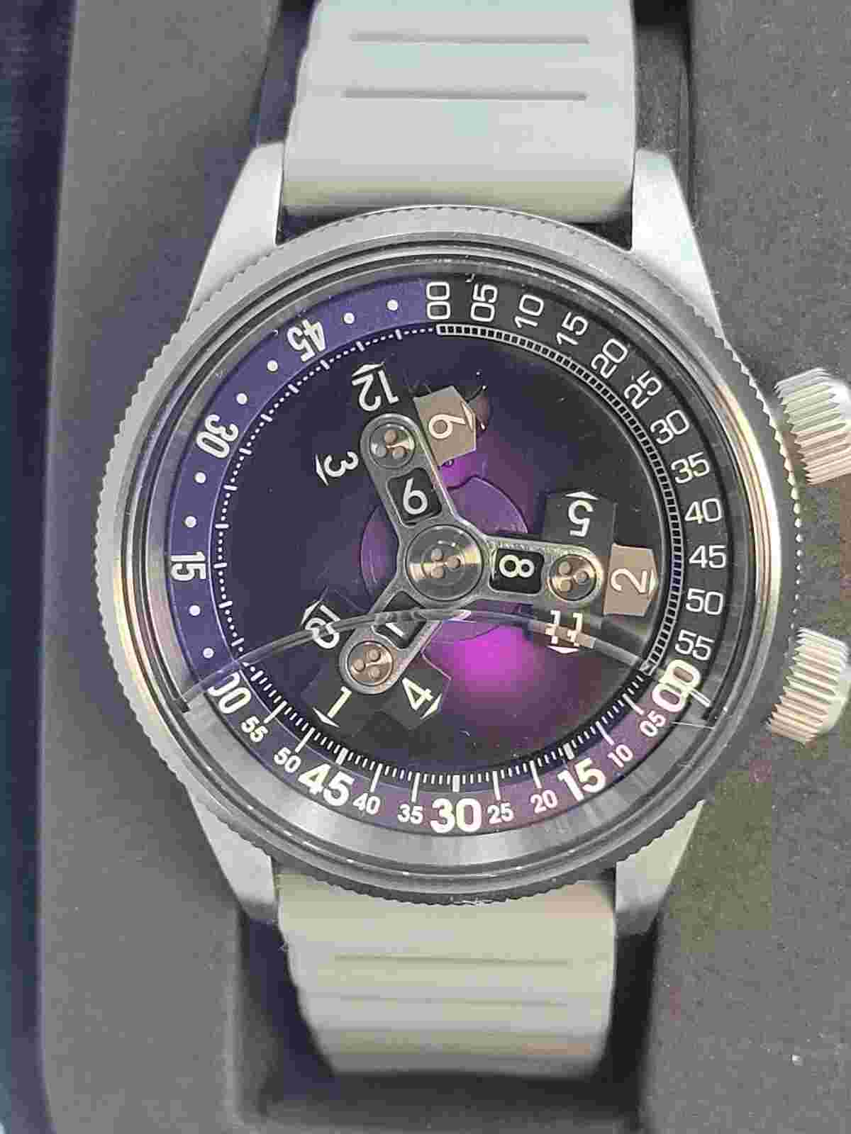 Xeric Vendetta II Automatic Wandering Hour Watch Gunmetal Purple LTD, 005 Of 999