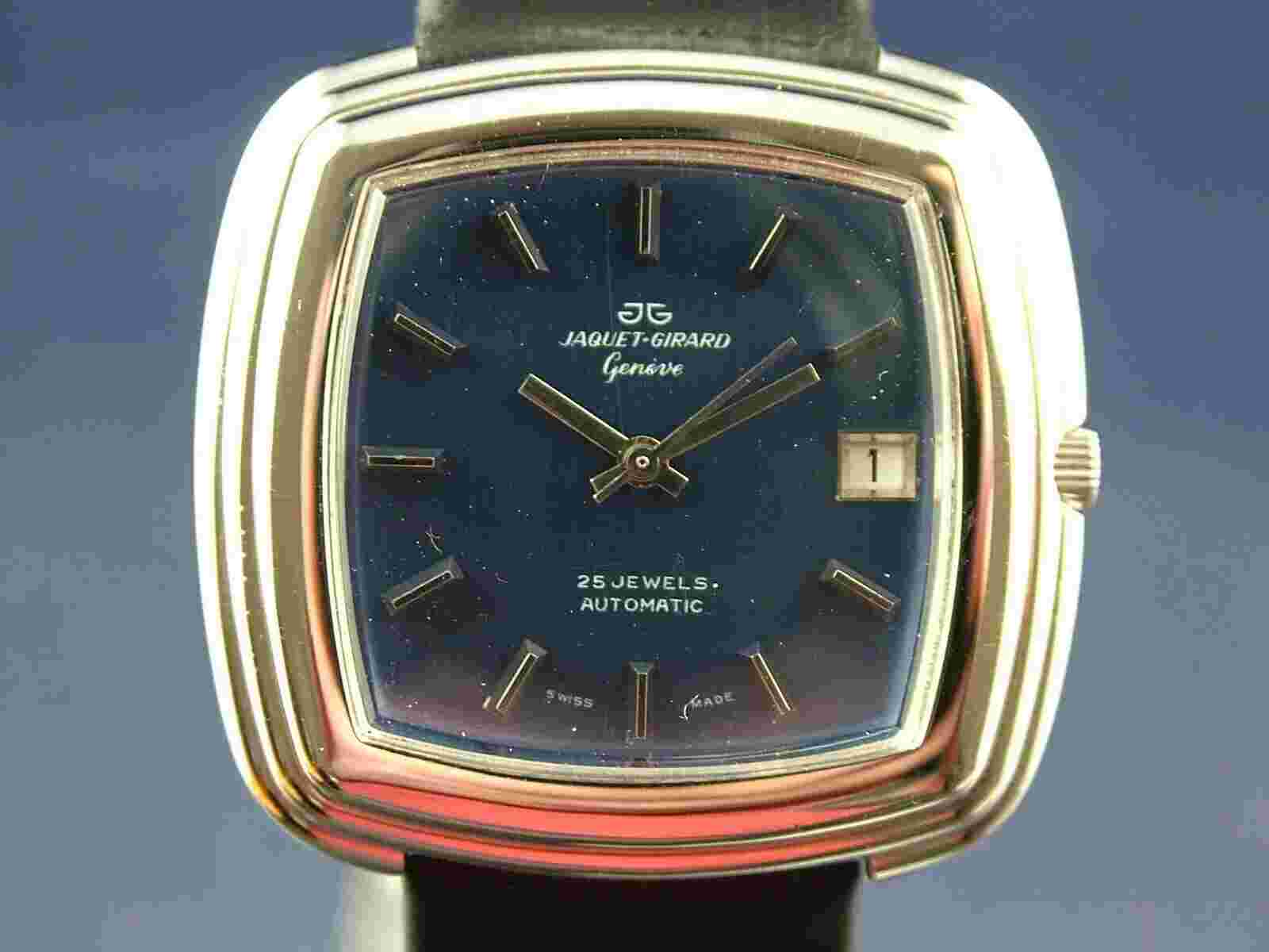 Jaquet Girard Swiss Automatic Watch Vintage 1970s 25 Jewel ETA 2783 New old NOS