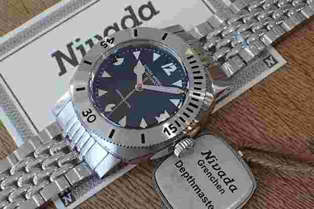 Nivada Grenchen Depth Master White Pac-Man Rice Breath watch men TO160474