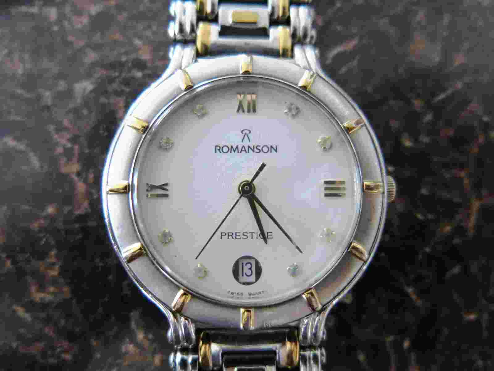 Vintage Romanson Prestige Watch RP9632M, 24K Gold Plated