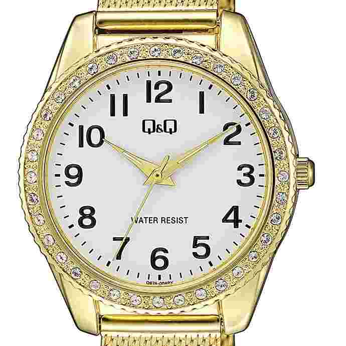 Q&Q By Citizen Q67A-004PY Stainless Steel Analog Women Watch Water Resistant 30M