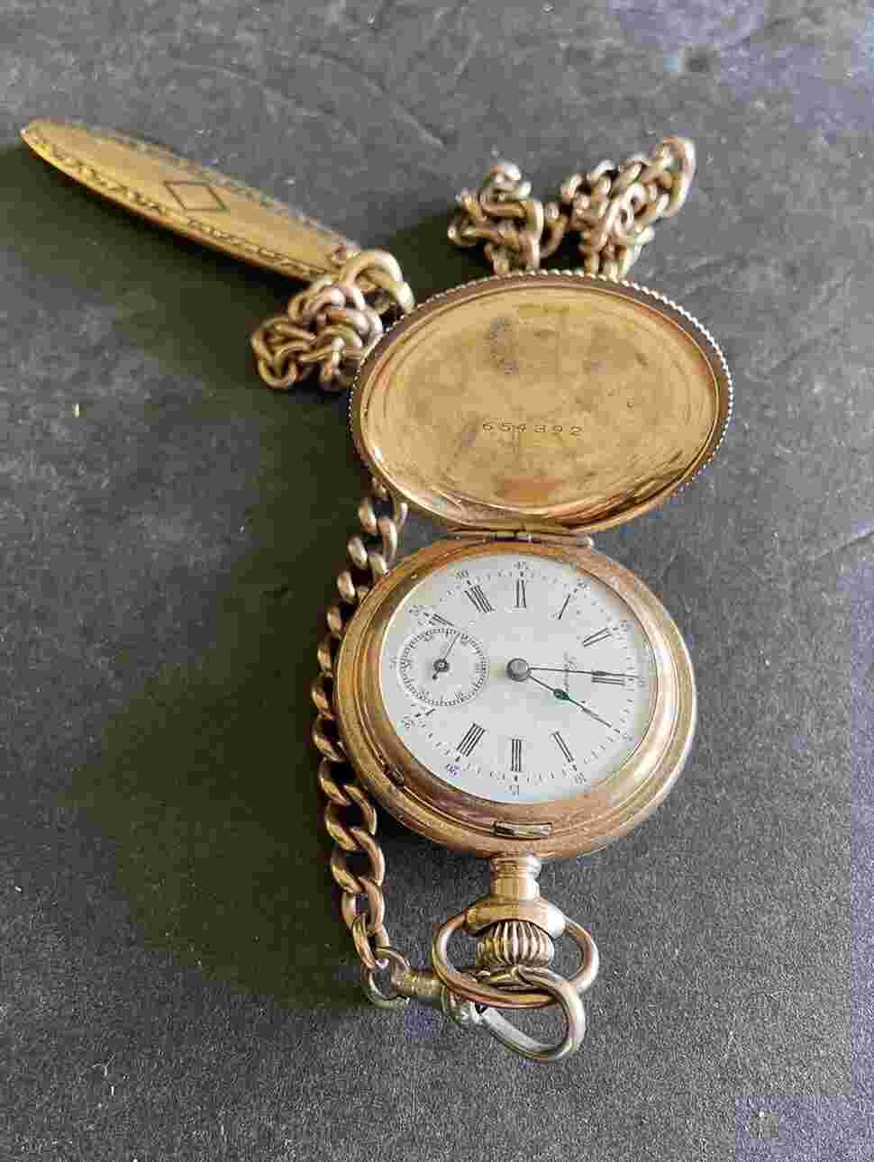 Vtg Wadsworth Pilot Fancy Engraved Pocket Watch Chain Knife GF? Untested