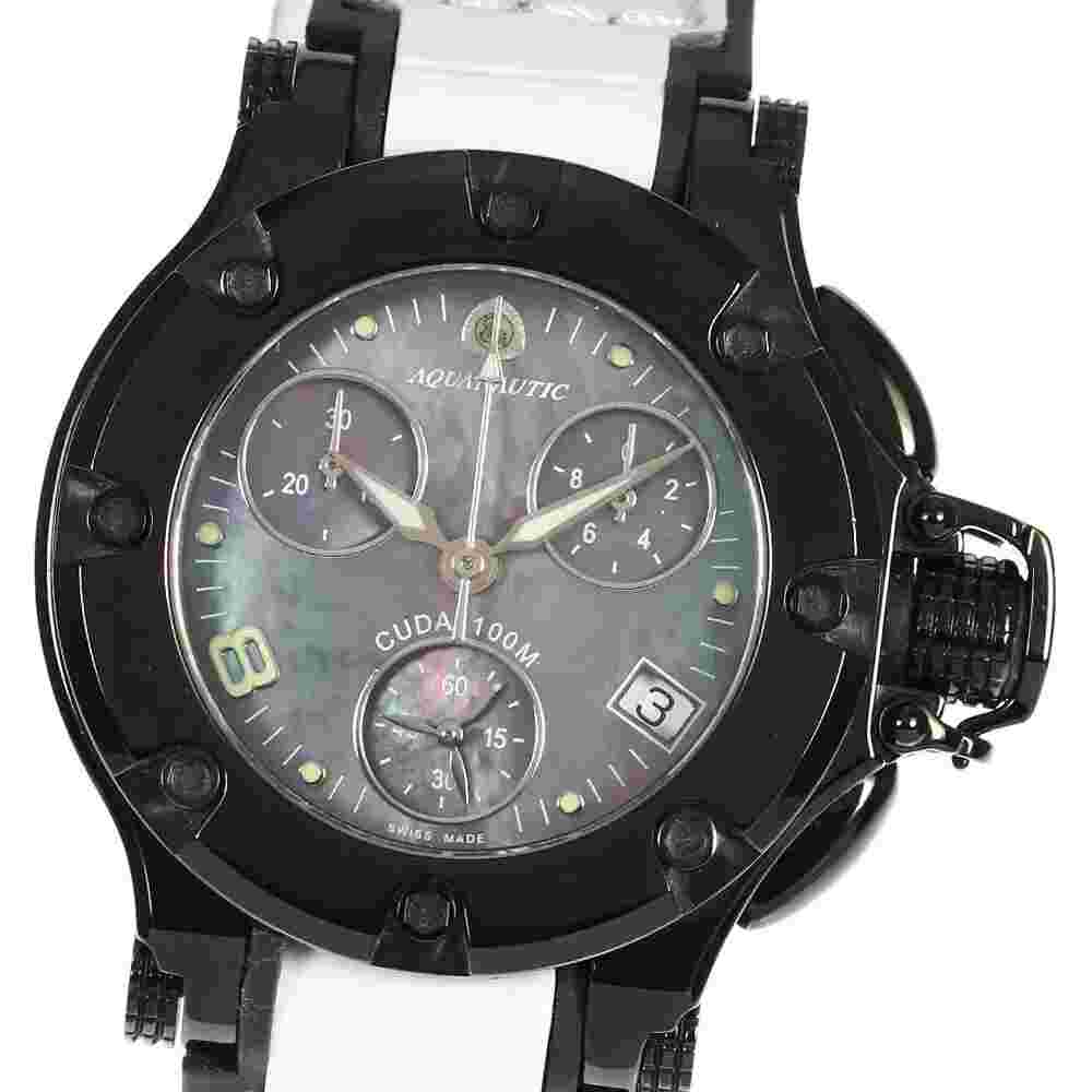 Aquanautic Princess Cuda Chronograph Quartz SS Rubber Dial Black Shell Ladies