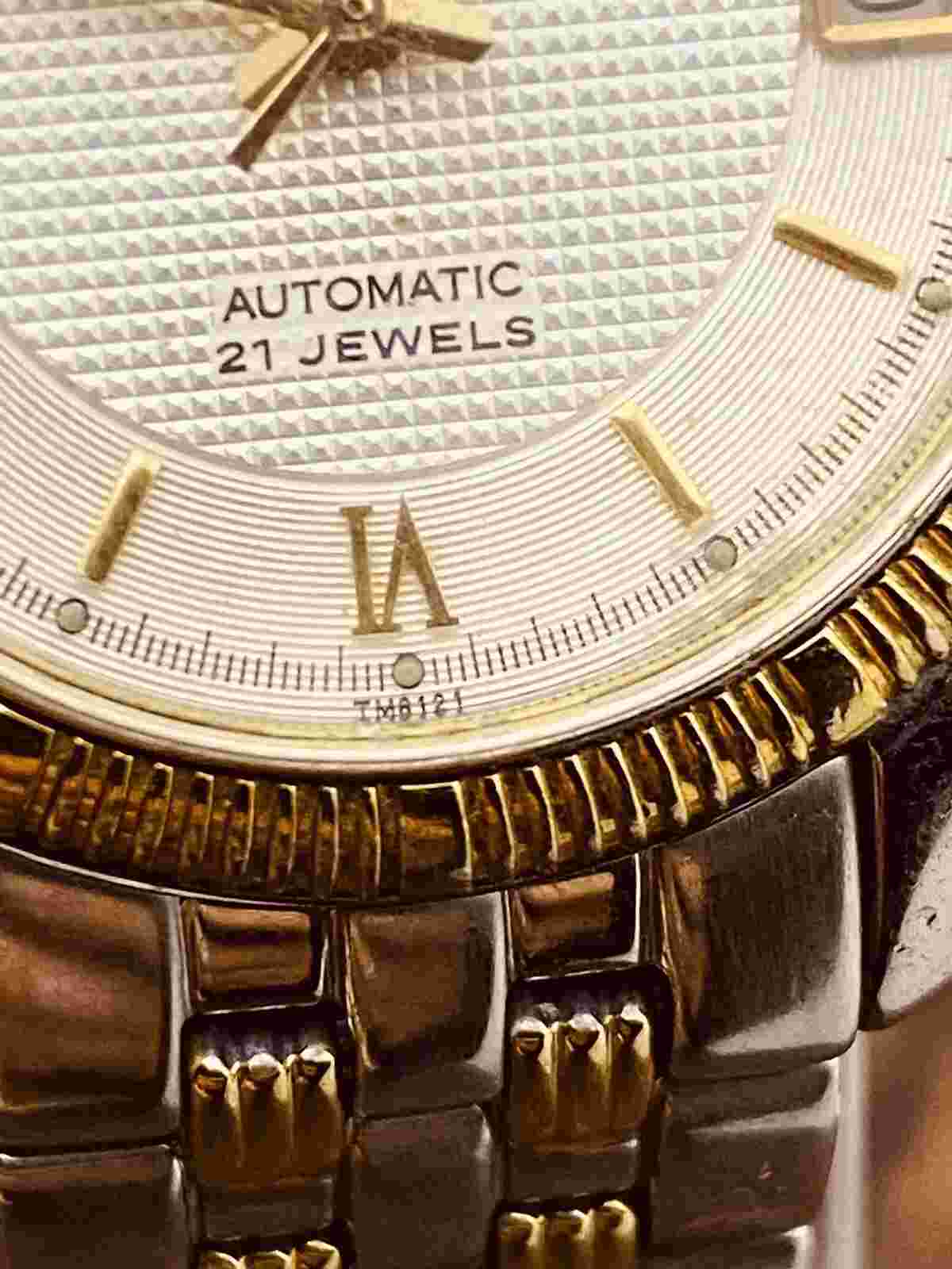 ROMANSON TM 8166BM AUTOMATIC 21 JEWELS STAINLESS STEEL WATCH #5404