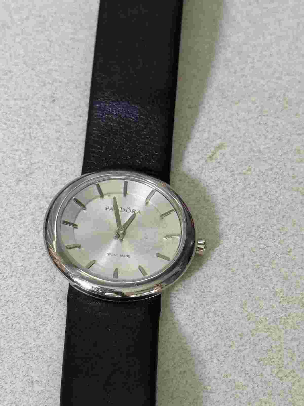 Pandora Pure Quartz Black Crown Diamond Swiss Made Watch  #811017WH