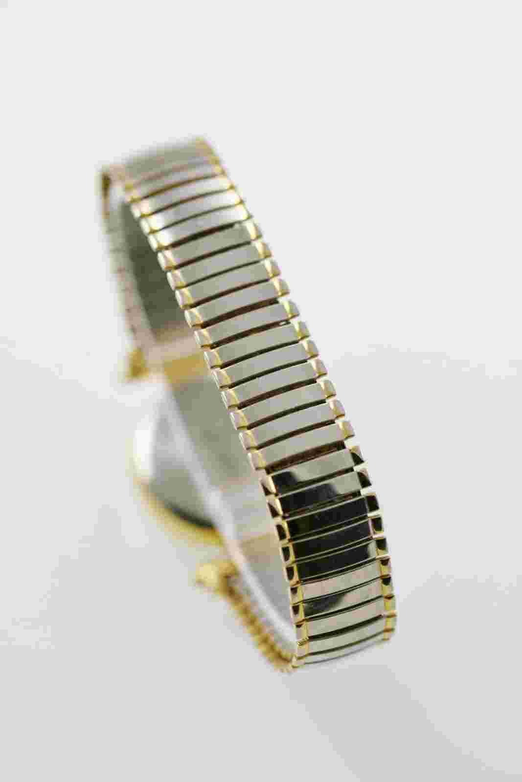 LA Express Watch Women Stainless Steel Silver Gold Stretch Water Re White Quartz