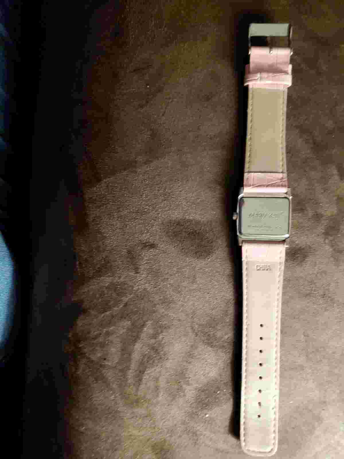 Women's Mary Kay Pink Leather Band Stainless Steel Back Wrist Watch