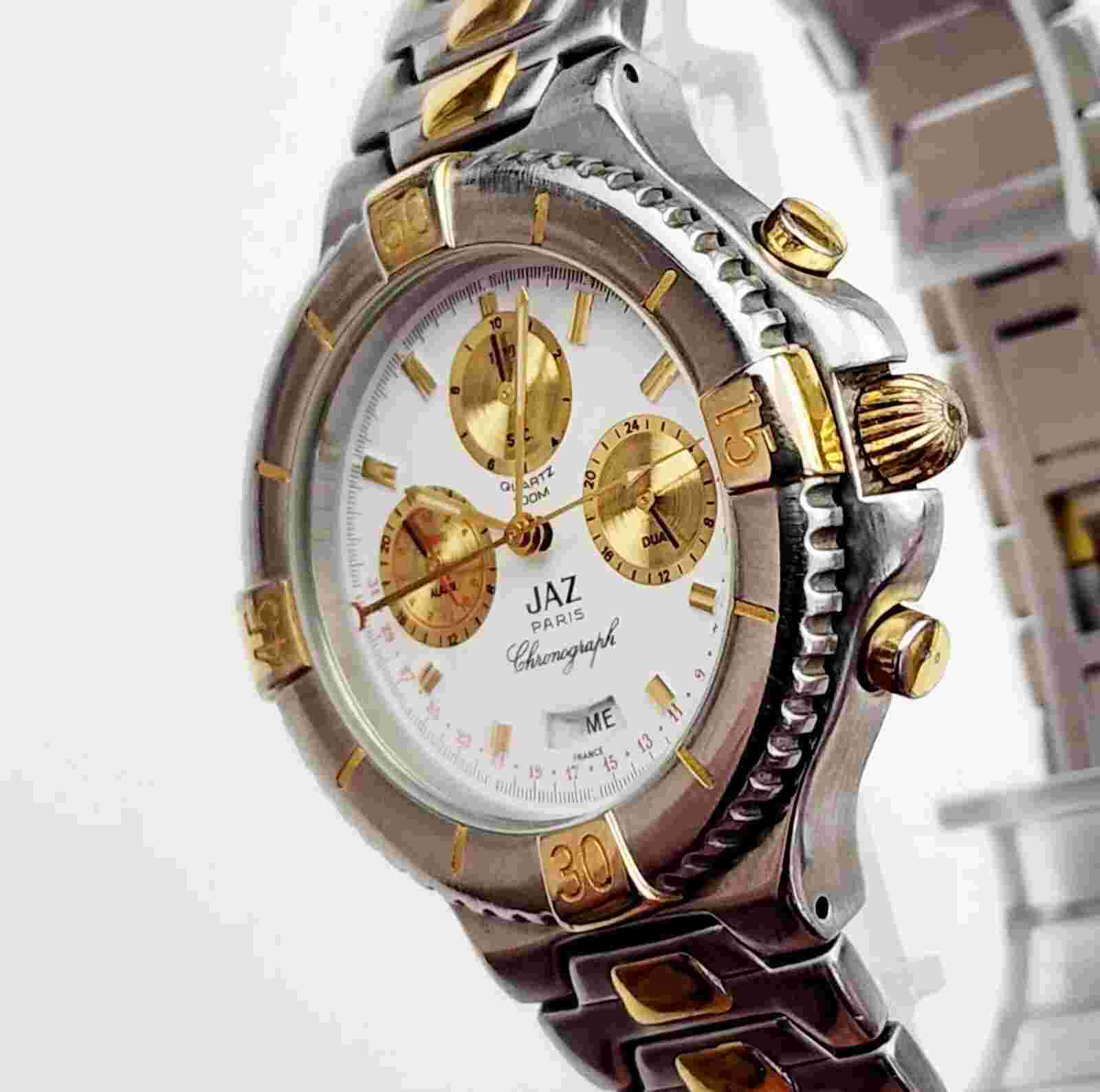 Ultra RARE,UNIQUE Men's FRANCE Vintage 90's ALARM CHRONOGRAPH Watch JAZ M60S469