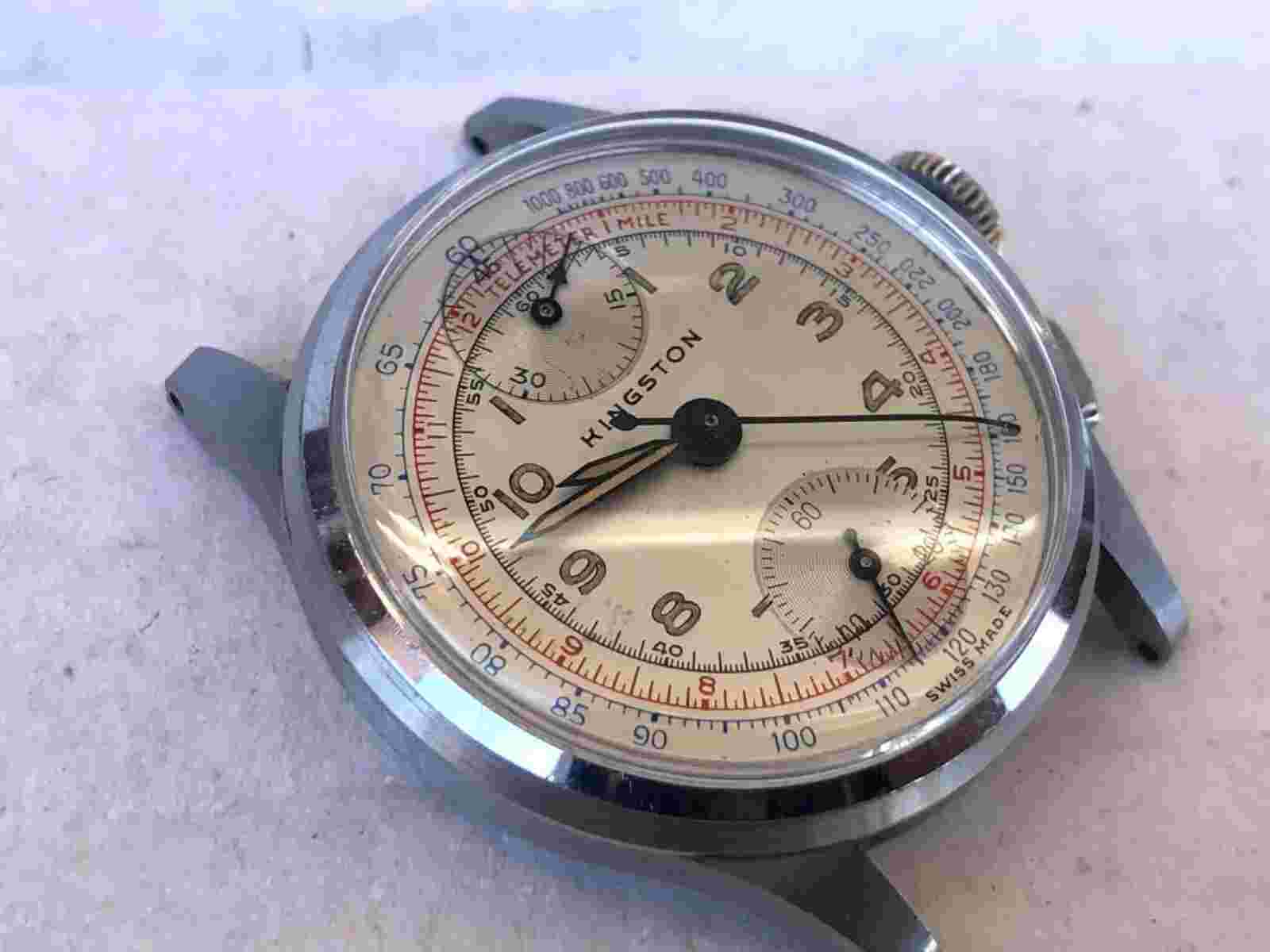 KINGSTON  VINTAGE CHRONOGRAPH NEAR MINT  VENUS 170  * READ Wrist Watch for Men