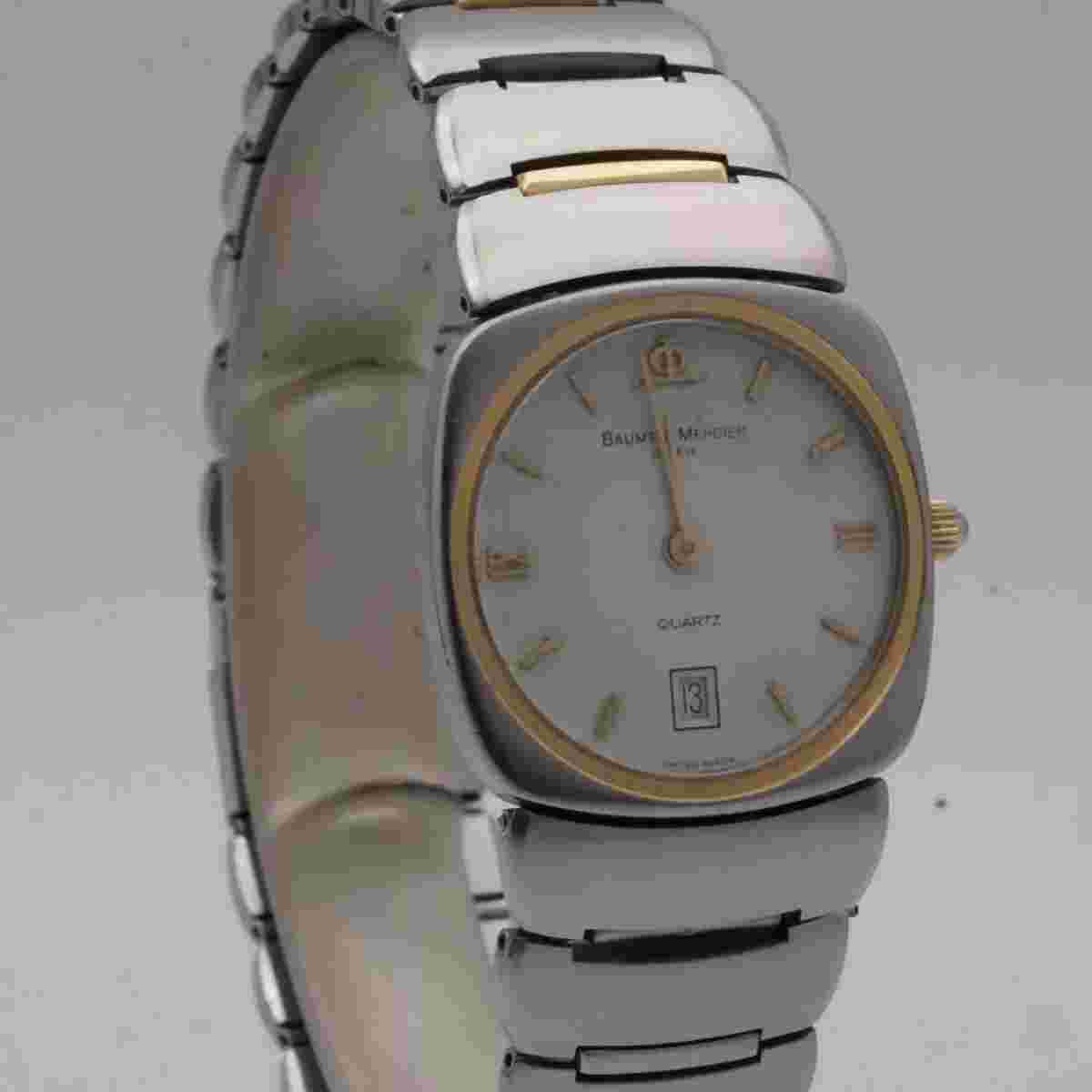 Baume & Mercier Riviera Ladies Watch Quartz Vintage Rare 25mm Steel/Gold 2 BM064