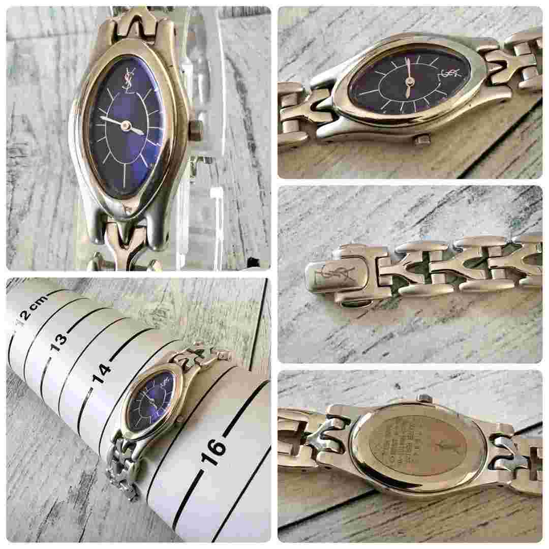Saint Laurent Watch Wristwatch YSL Cassandra Navy Silver Women's Authentic