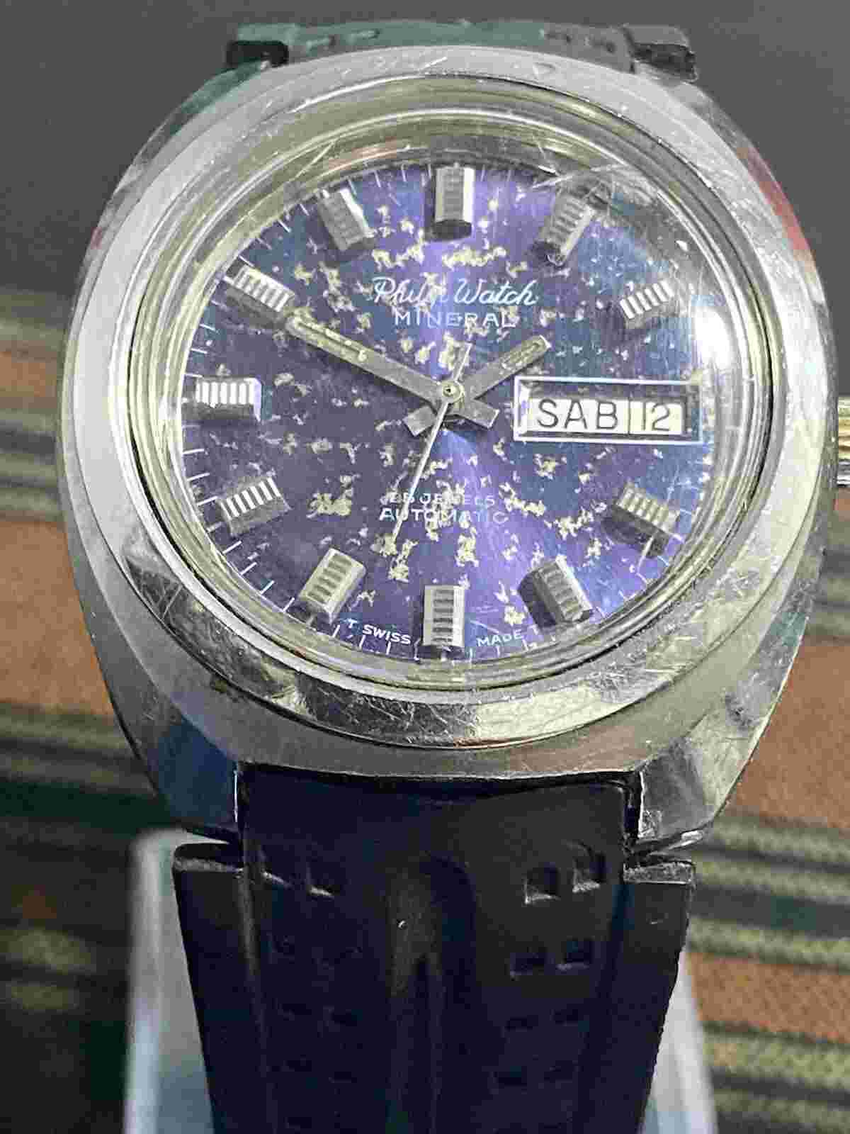 vintage PHILIP WATCH wristwatch MINERAL day/date automatic.