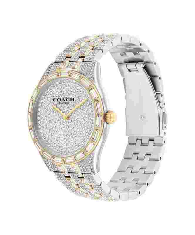 Coach Watch/Brook Pave Crystal Dial Bezel. 38mm Gold-tone, Bracelet