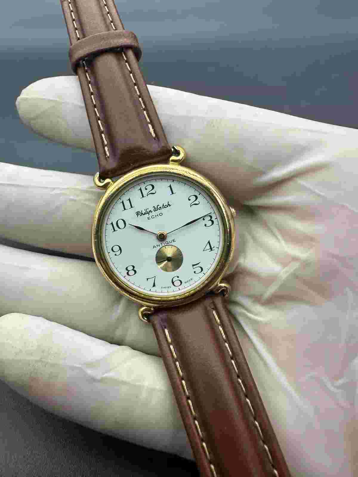 Iconic Philip Watch ECHO Antique Sub-Second Wristwatch Swiss 80s Original & Rare