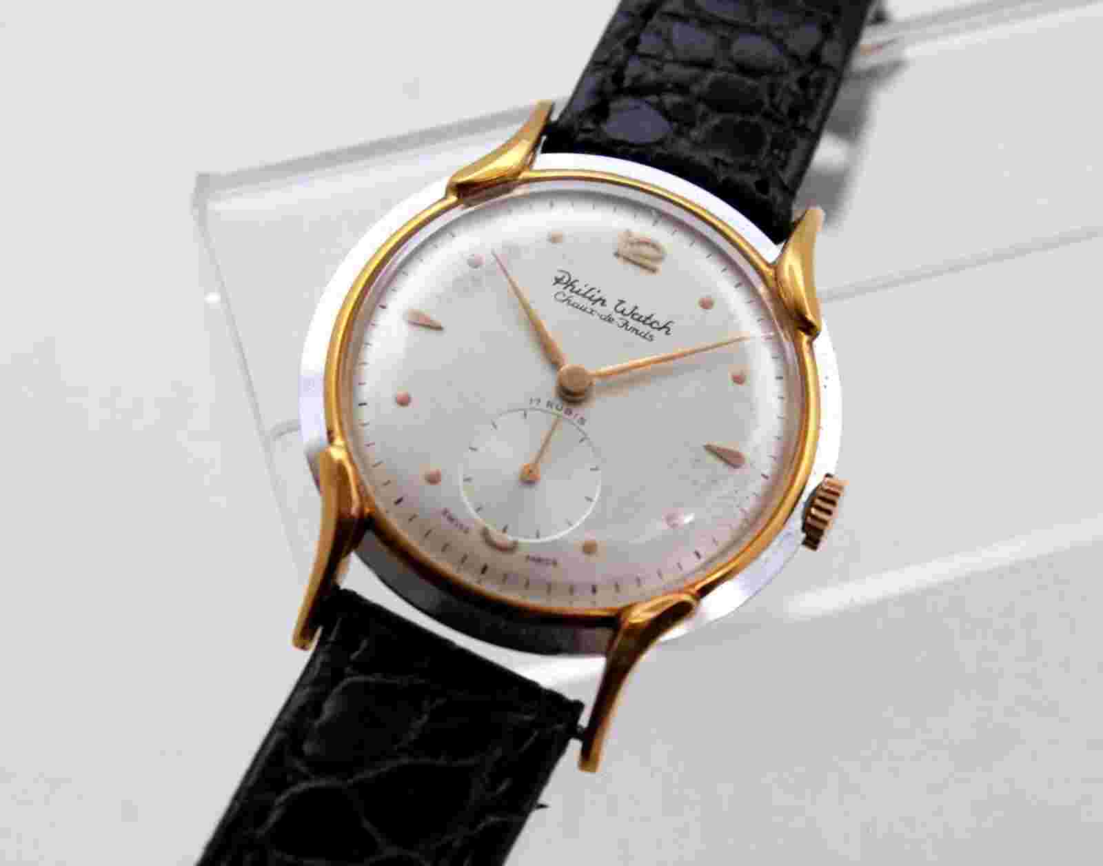 PHILIP WATCH Chaux De Fonds-CRAB/SPIDER LUGS Manual Winding -39 mm-(Caribbean)