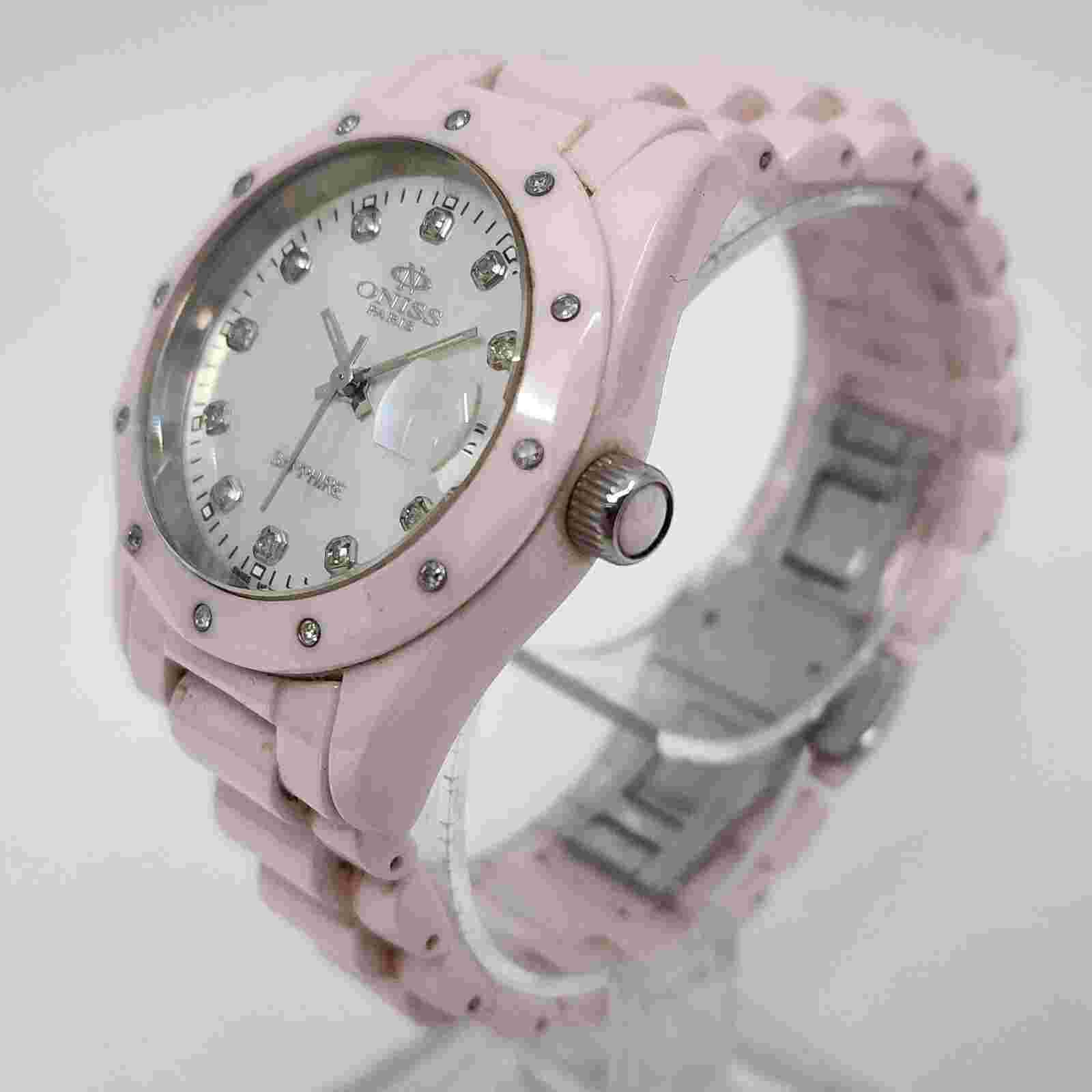 ONISS PARIS ON601-L Genuine Diamonds Sapphire Ceramic MOP Women's Wristwatch