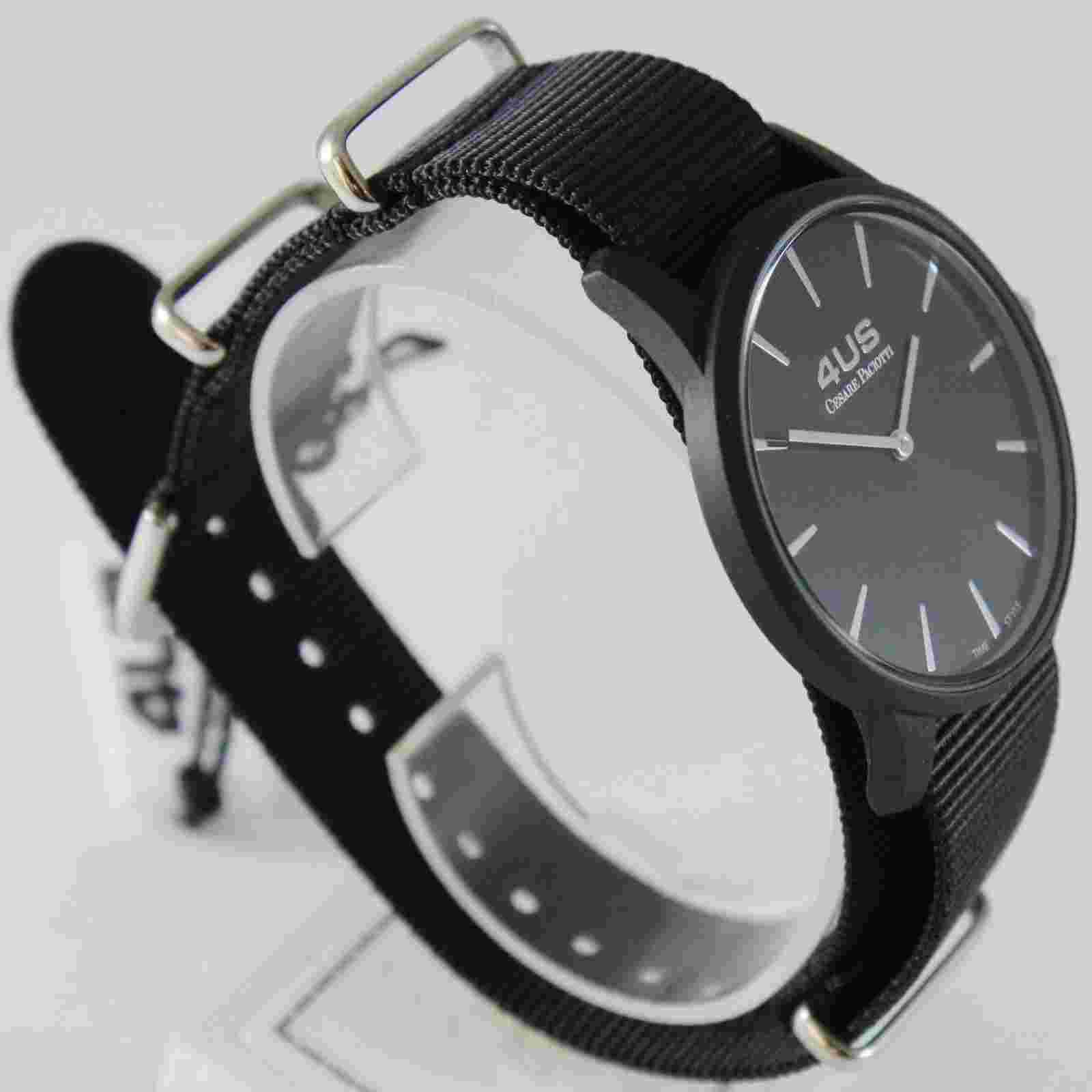 CESARE PACIOTTI 4US WATCH QUARTZ MIYOTA MOVEMENT 40 MM CASE, BLACK FABRIC BAND