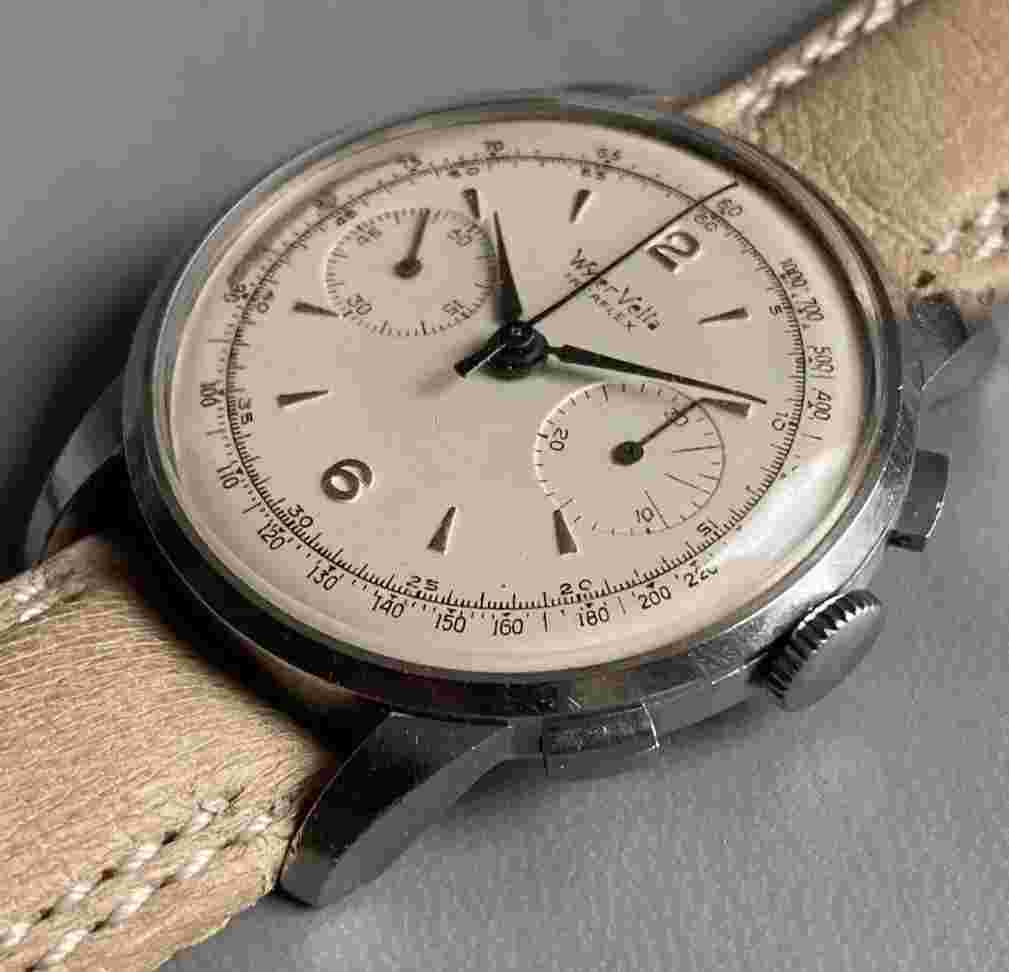 Vintage Wyler Vetta Cal. Valjoux 23 Chronograph Wristwatch. Stainless Steel 38mm