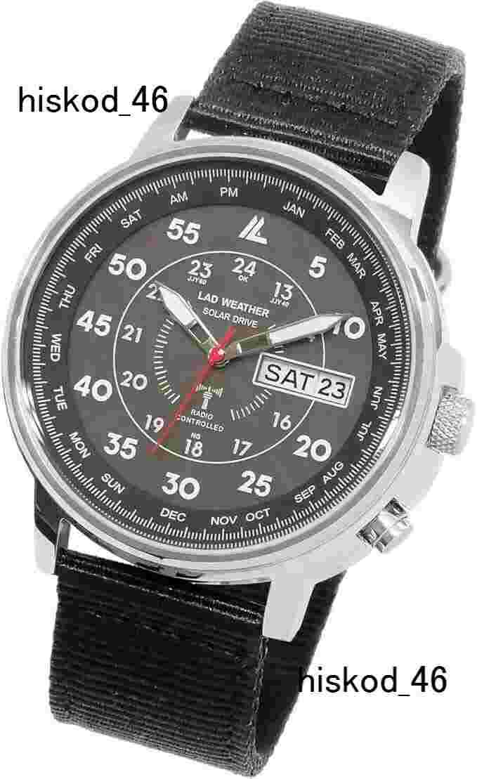 LAD WEATHER Radio Solar Watch Men's 100m Waterproof lad017 All Black Khaki Navy