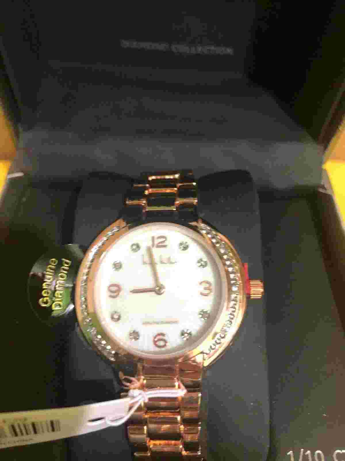 Brand New Women Nicole Miller 1/10 CCTW Genuine Diamond Wrist Watch*Box