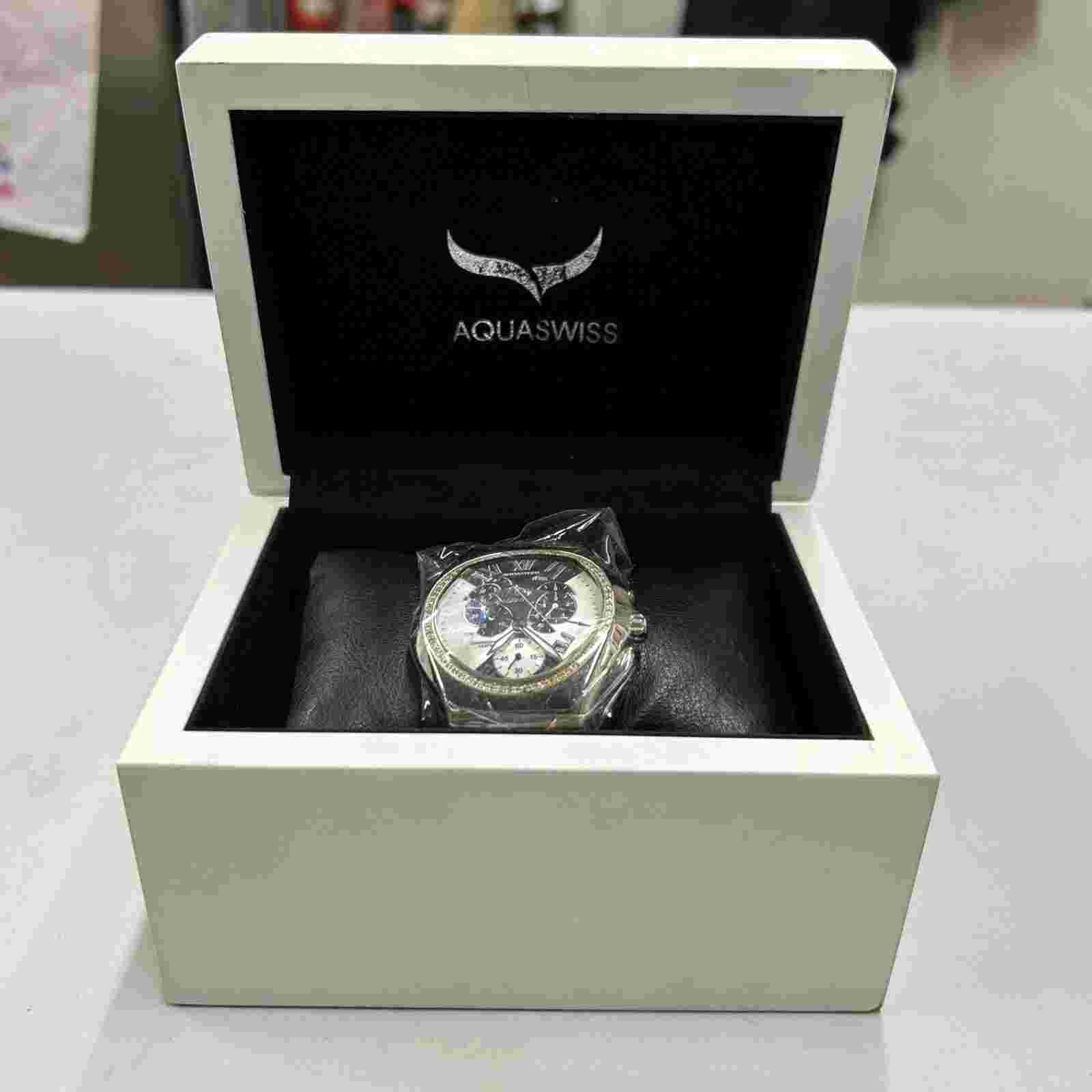 AquaSwiss Diamond Black Polyurethane Men’s Watch