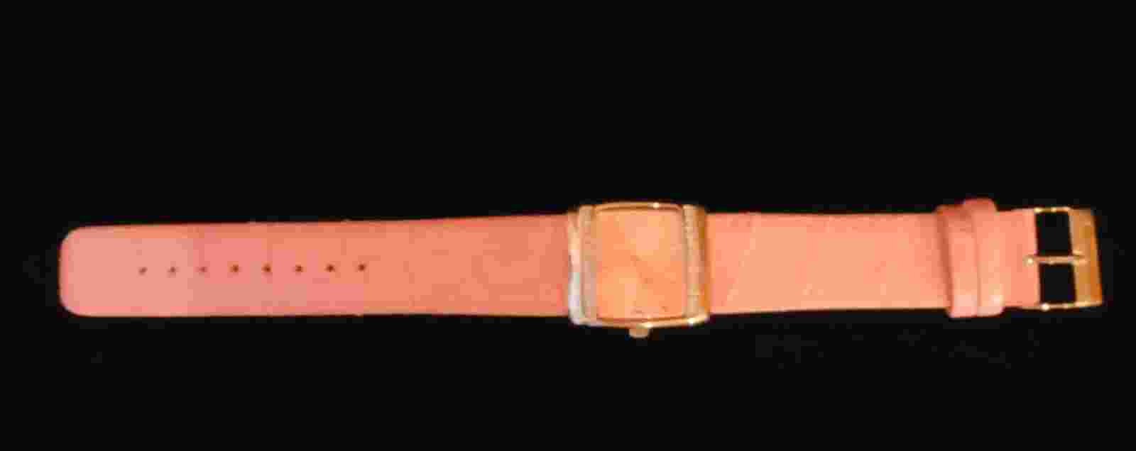 Mary Kay Watch Japan Movement Pink Band Silver tone Rhinestones