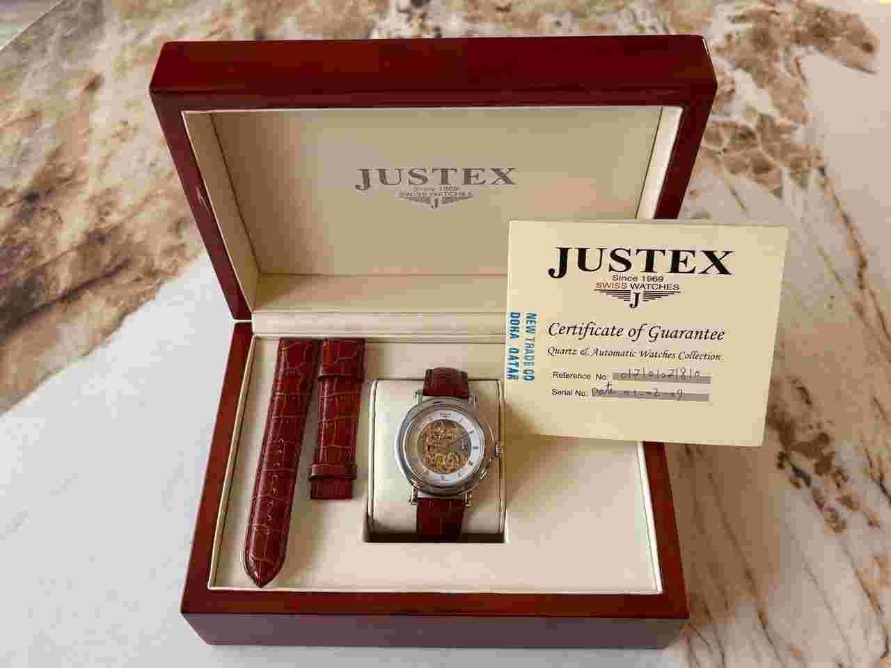Justex Espera Skeleton Automatic Full set with wooden box and papers