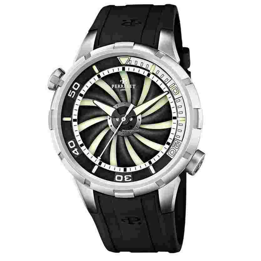 Perrelet Turbine Diver
47.5mm Stainless Steel Case Rubber Strap Double Rotor A1066/1