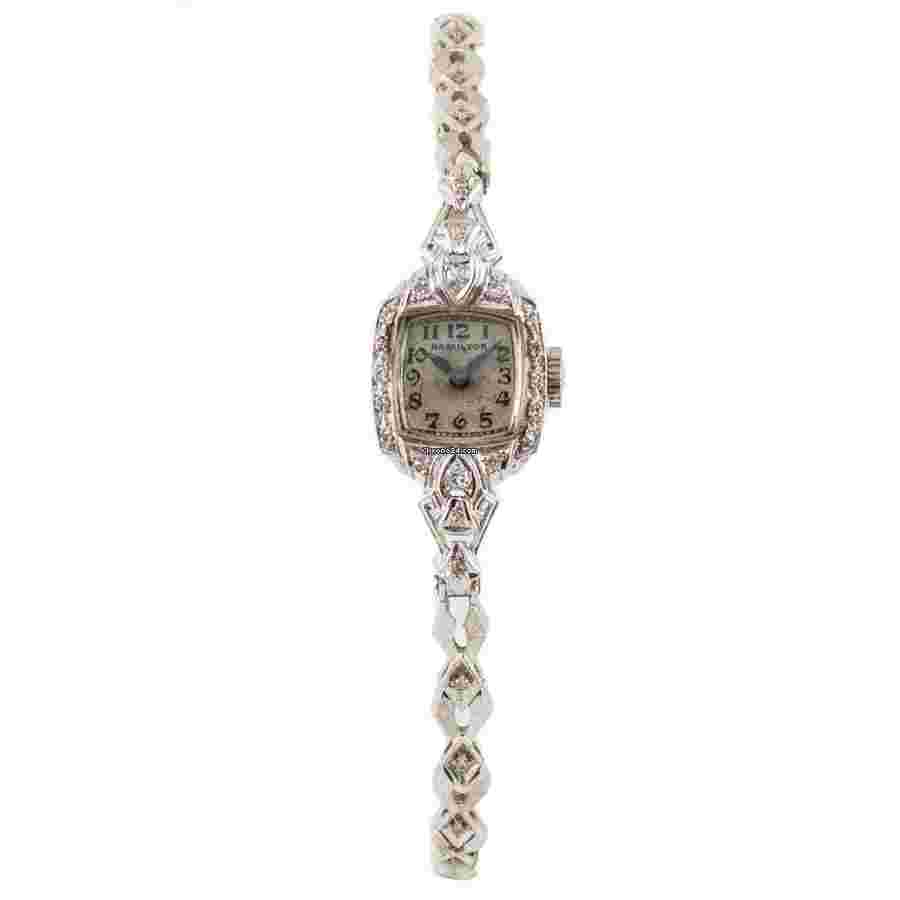 Hamilton
Vintage Ladies Art Deco 14kt White Gold & Diamonds 15mm