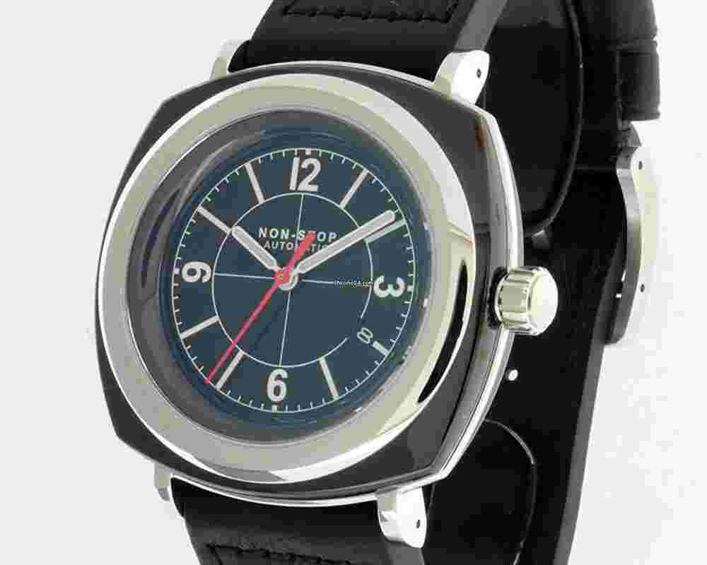 Non-Stop Watches Cushion Black Black Red BBWR T5 Surgical Titanium 46mm 2 Year Warranty plus Rubber Strap