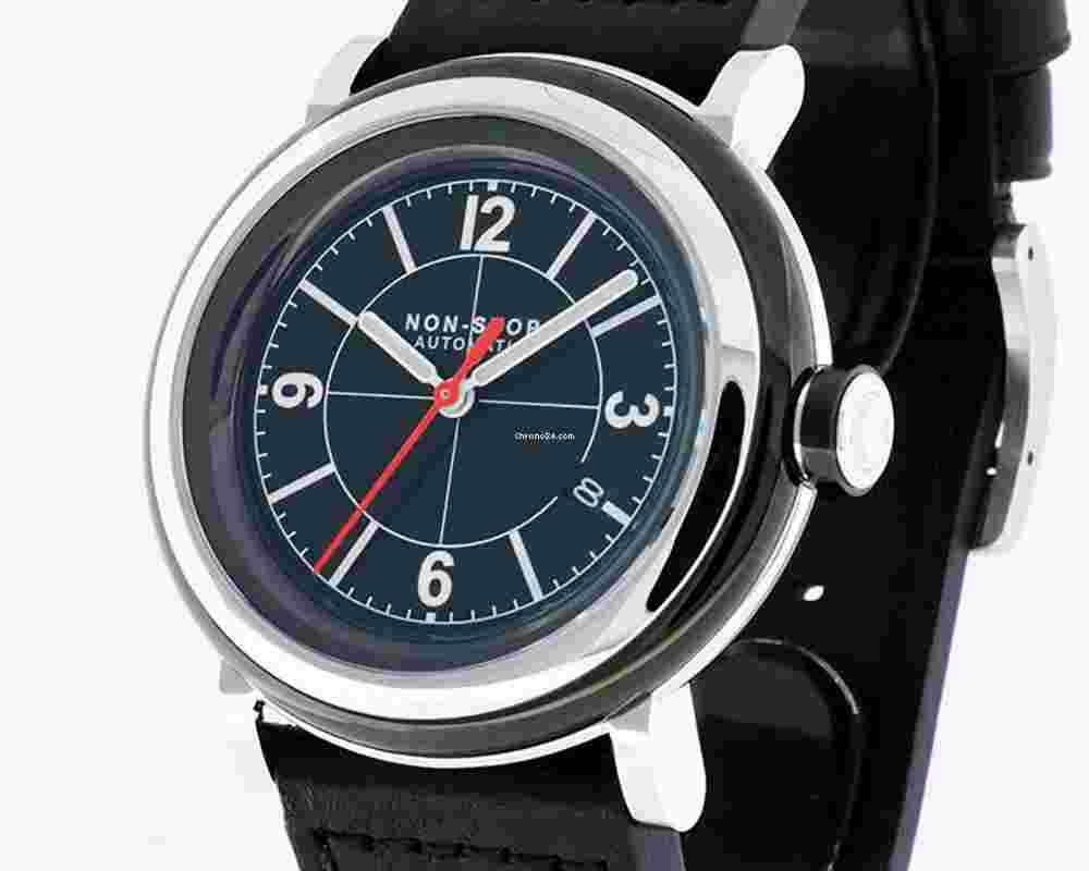NON-STOP WATCHES CIRCLE BLACK BLACK RED BBWR T5 SURGICAL TITANIUM TWO YEAR WARRANTY
