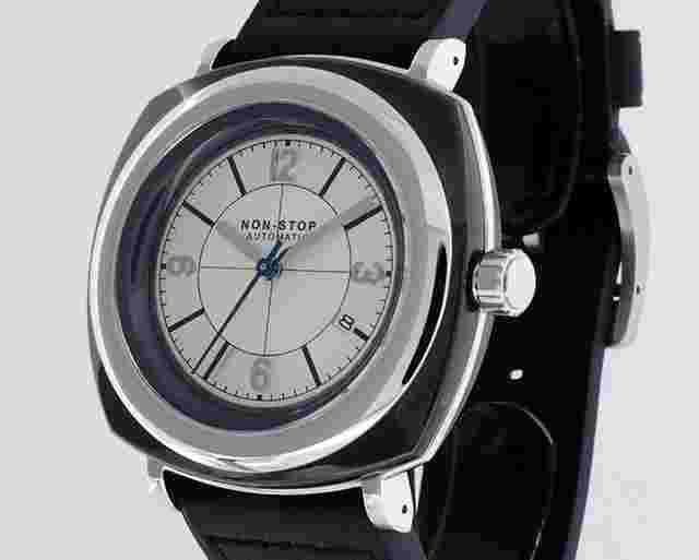 NON-STOP WATCHES CUSHION BLACK SILVER BSSS T5 SURGICAL TITANIUM 46MM TWO YEAR WARRANTY