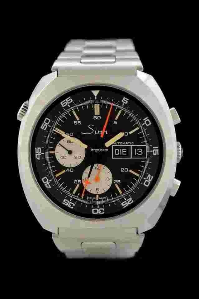Sinn
142B Weltraumchronograph - Ref. 140-42 - Kaliber Lemania 5100 - Tritium - B Version/Sehr selten - Sinn Box & Hauszertifikat - Jahr ca. 1986/1987 - AAW