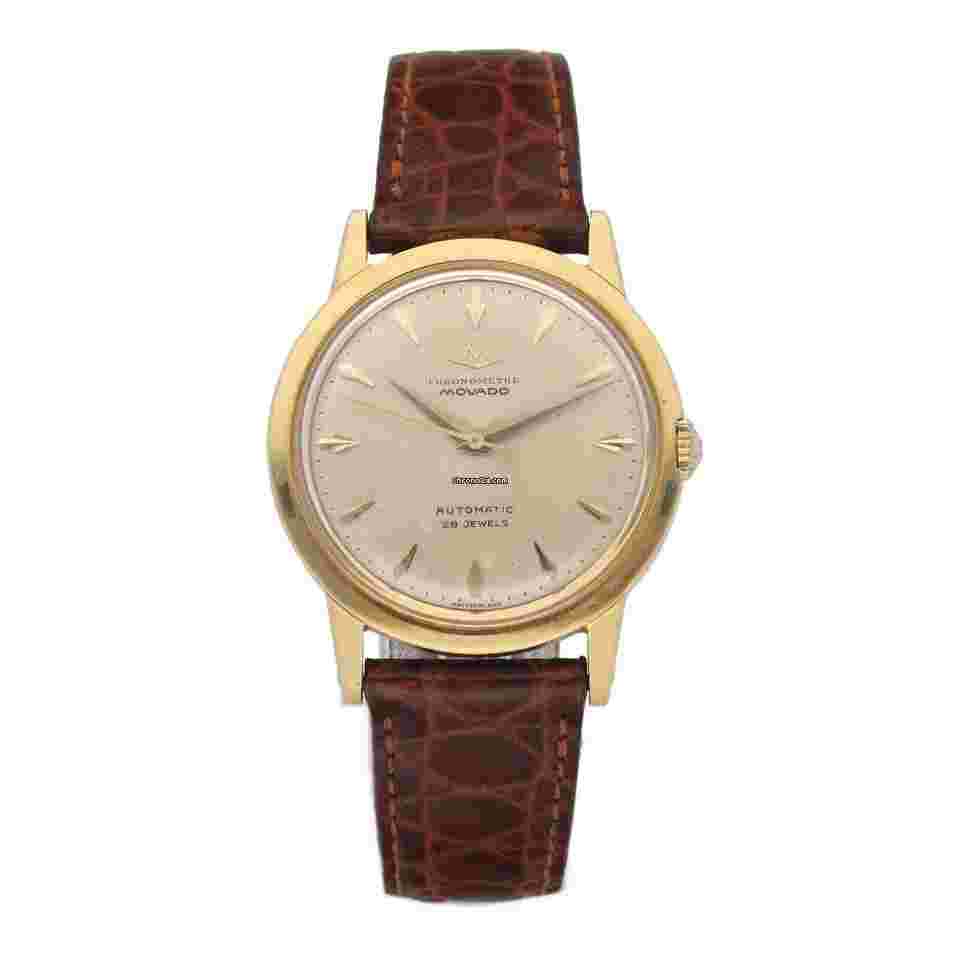 Movado
Chronometre 1231 18k Yellow Gold 34mm Leather Automatic Wrist Watch