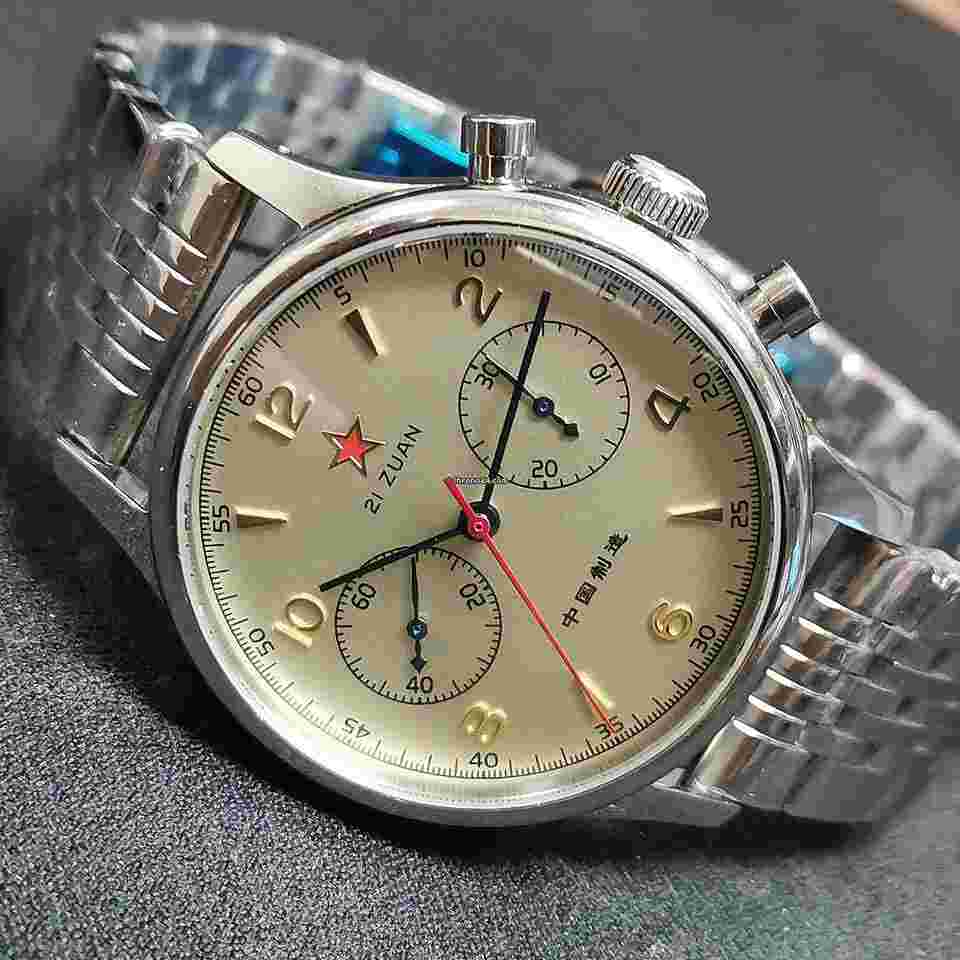 Sea-Gull
                           
                                 Movement 40MM Steel 1963 Sapphire Red Star Reissue Seagull ST1901 Mens Chronograph Watch