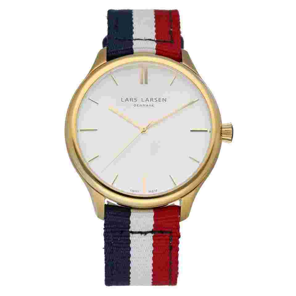 Lars Larsen Philip 120GBAN Gold Plated Bright Air Nato Nylon Band Men's Watch