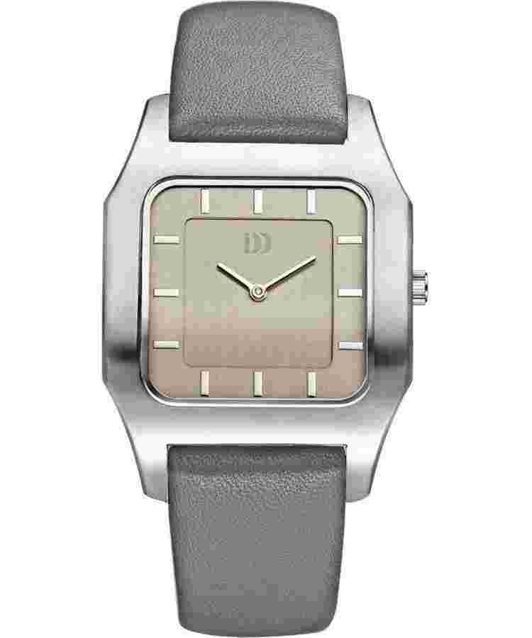Danish Design IV14Q1005 Olive Dial Stainless Steel Gray Leather Women's Watch