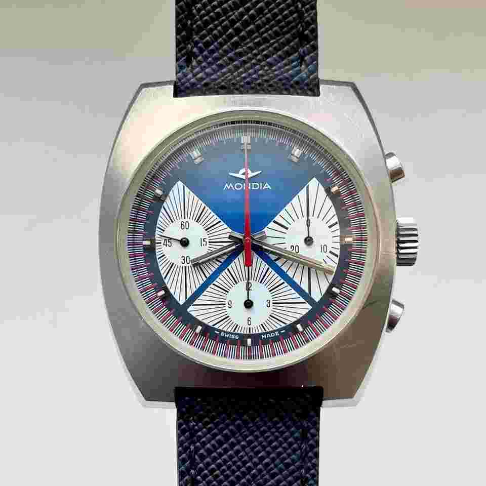 Mondia Chronograph Vintage - Exotic Dial - 1970 Original Papers