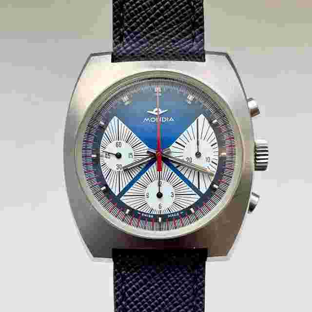 Mondia Chronograph Vintage - Exotic Dial - 1970 Original Papers