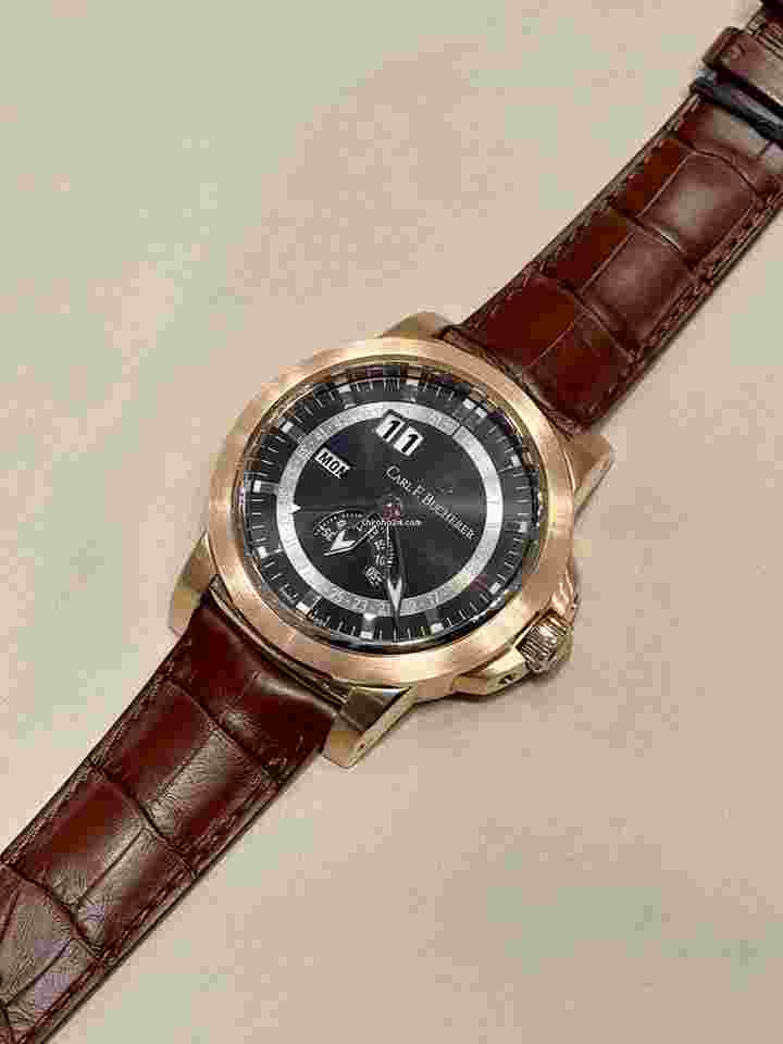 Carl F. Bucherer Patravi
EvoTec Calendar 18kt Rose Gold 00.10629.03.33.01 Brown Croc Strap