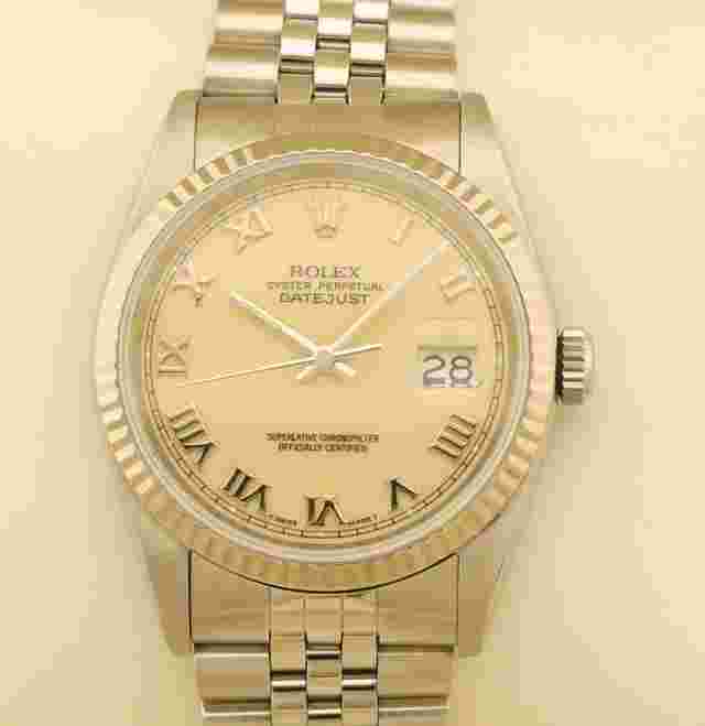 Rolex Datejust 36 Edelstahl Weissgold Herrenuhr Automatic Automatik Jubilée Ivory Elfenbein