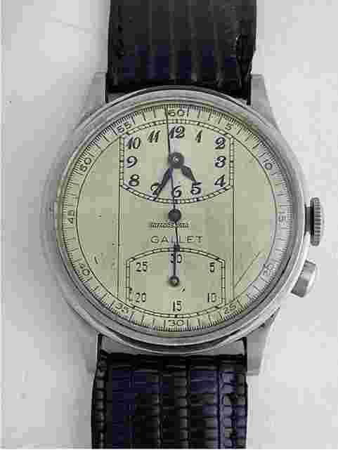 Gallet
MultiChron Regulator Mono Pusher Chronograph Doctors Medical Military1931 Venus 140 Swiss