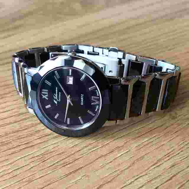 M. Johansson - GERMANY / SAPPHIRE crystal / Hi-Tech CERAMIC / SWISS JustDate mov. / MEN / GOOD TIME