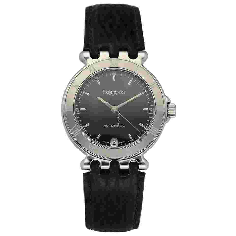 Pequignet
002 Round Black Dial 33mm Black Leather Swiss Automatic Wrist Watch