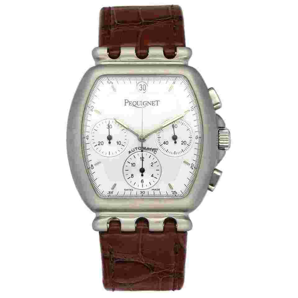 Pequignet
151 Chrono Tonneau 35mm Dark Brown Leather Swiss Automatic Men's Watch