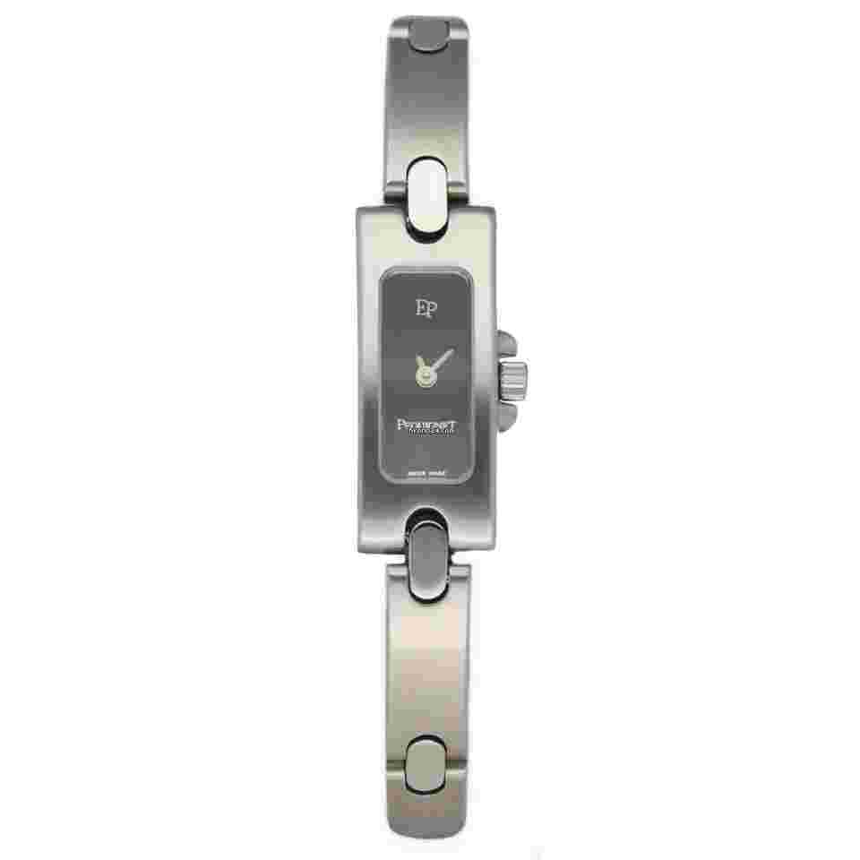 Pequignet
950 Petite Rectangle Stainless Steel Black Dial Quartz Women's Watch