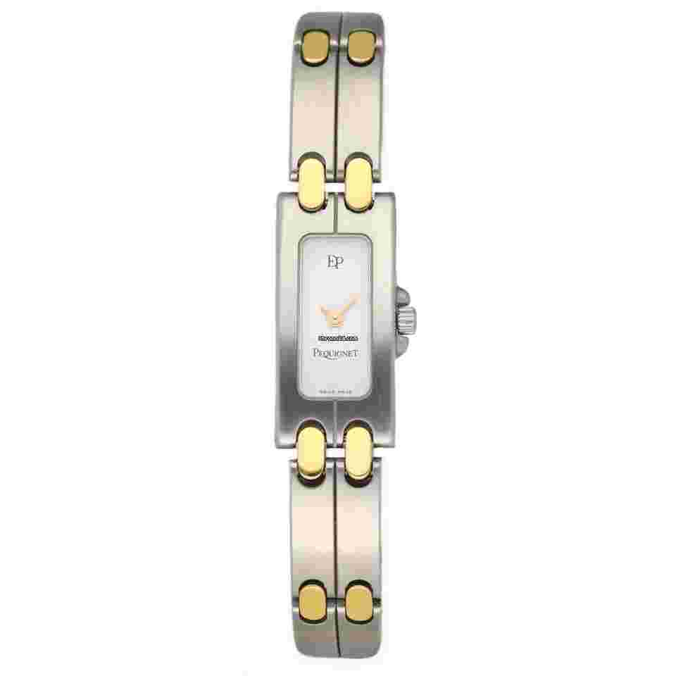 Pequignet
3747 Rectangle 14k Gold/Steel 13mm White Dial Quartz Women's Watch