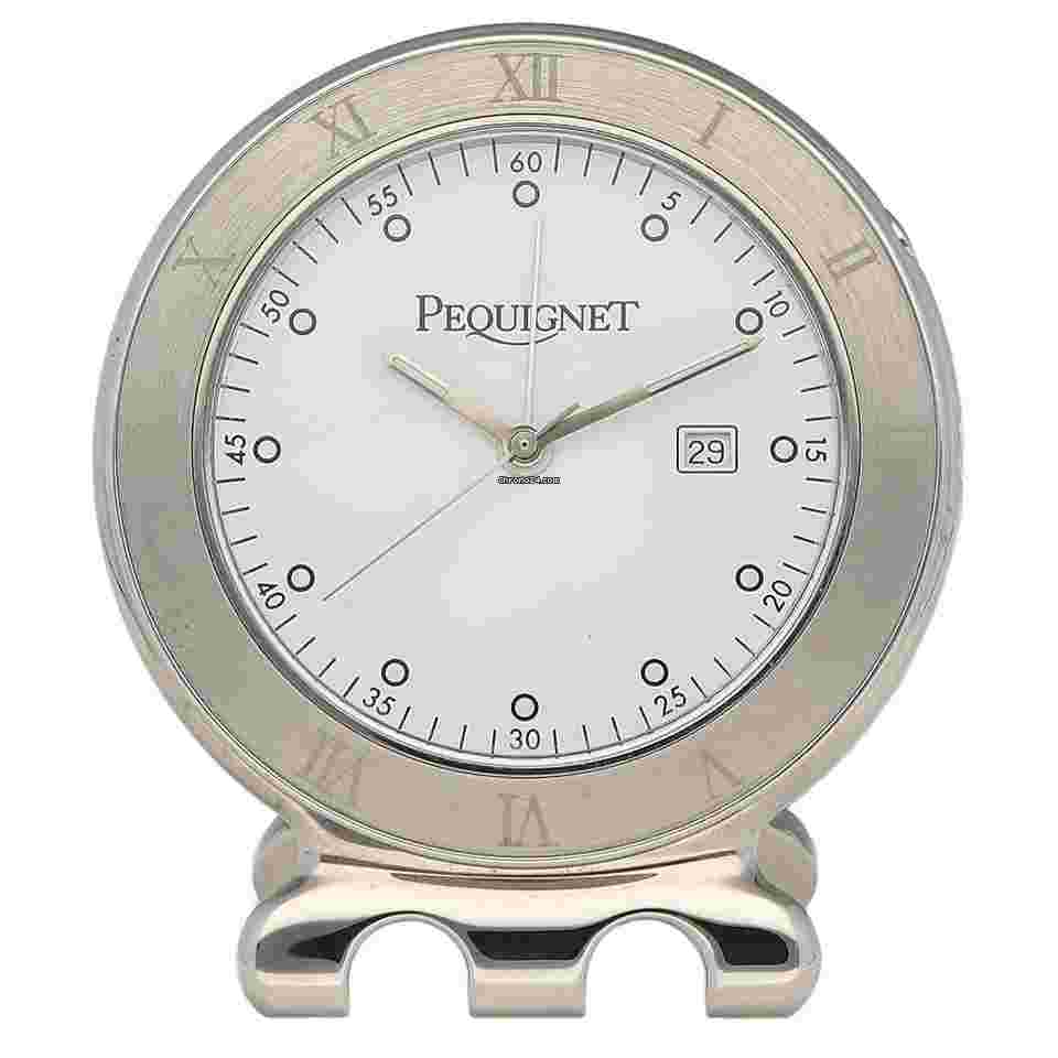 Pequignet
43312 Stainless Steel 1.7" 45 mm White Dial Quartz Alarm Desk Clock