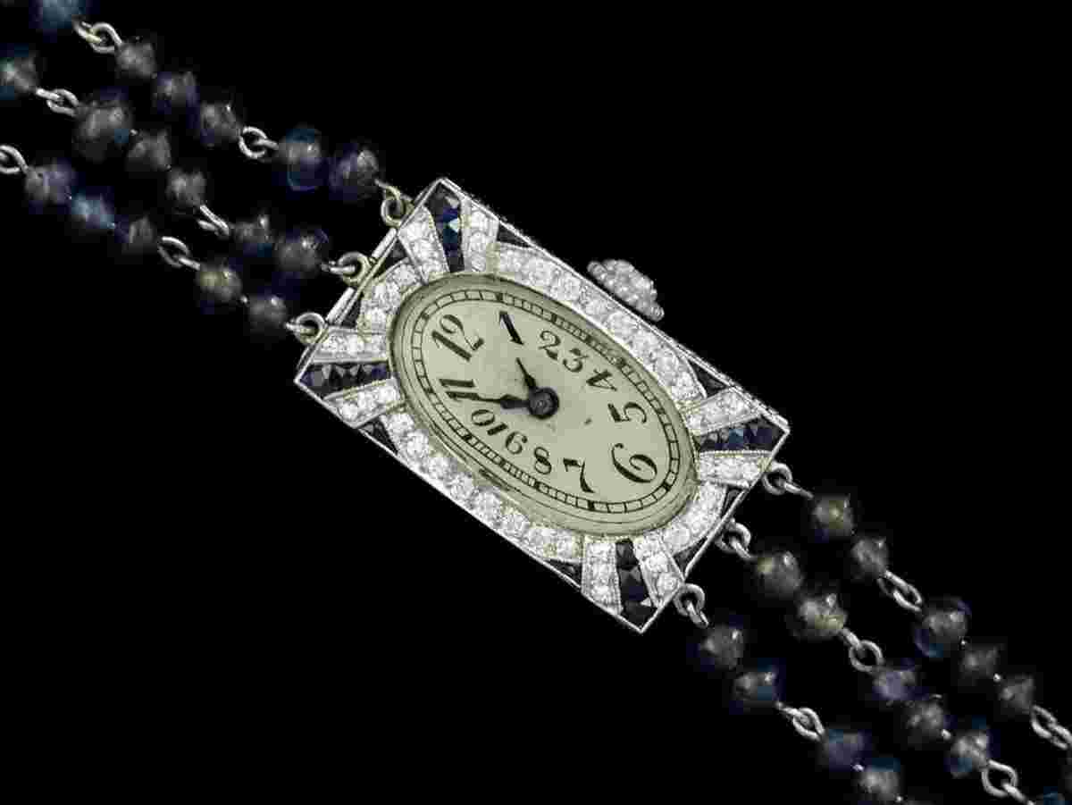 Vacheron Constantin
1910's Rare & Exquisite Art Deco Ladies Watch - Platinum Diamonds Sapphires & Emeralds
