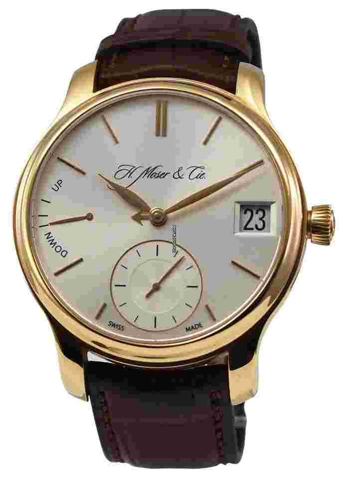 H.Moser & Cie. Endeavour
H. Moser and Cie Endeavour Perpetual in Rose Gold on Brown Alligator Leather Strap with Silver Dial